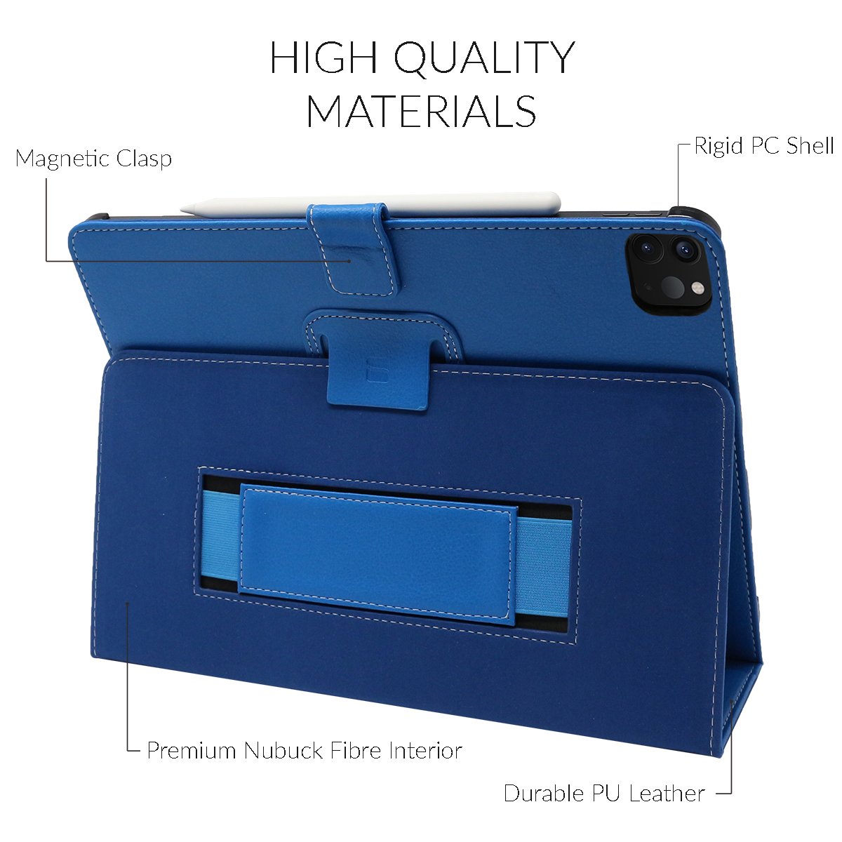 Portfolio Case for iPad Mini 6 - Royal Blue - Granulated Leather